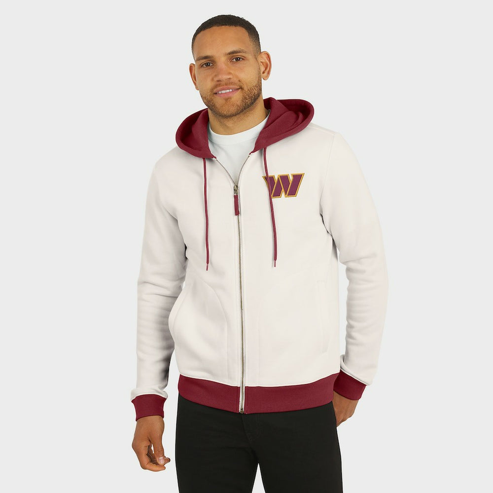 Washington Commanders Darius Rucker Collection Distressed Graphics Full-Zip Hoodie - Cream - Fanatics