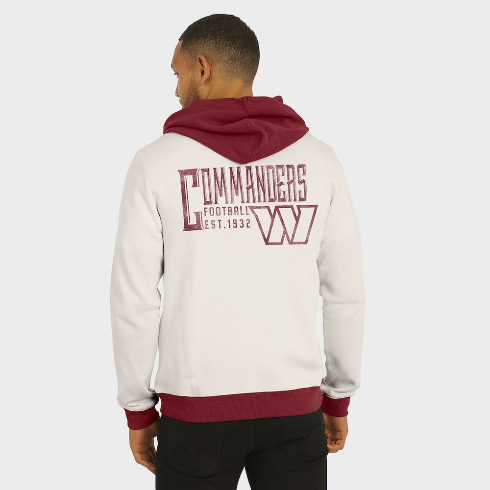 Washington Commanders Darius Rucker Collection Distressed Graphics Full-Zip Hoodie - Cream - Fanatics