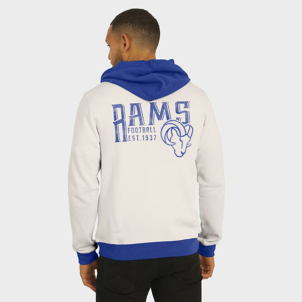 Los Angeles Rams Darius Rucker Collection Distressed Graphics Full-Zip Hoodie - Cream - Fanatics