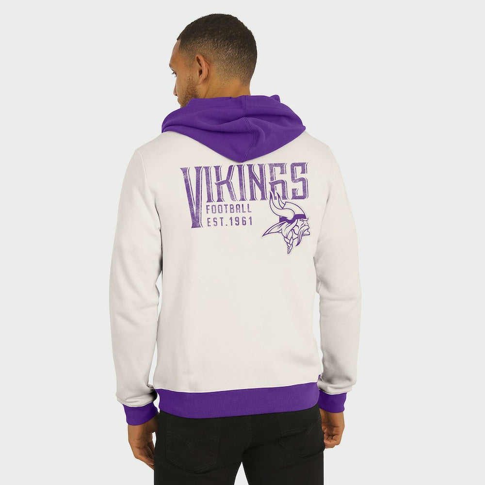 Minnesota Vikings Darius Rucker Collection Distressed Graphics Full-Zip Hoodie - Cream - Fanatics