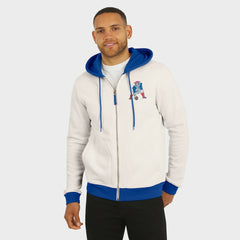 New England Patriots Darius Rucker Collection Distressed Graphics Full-Zip Hoodie - Cream - Fanatics
