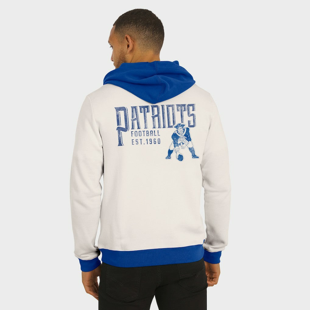 New England Patriots Darius Rucker Collection Distressed Graphics Full-Zip Hoodie - Cream - Fanatics