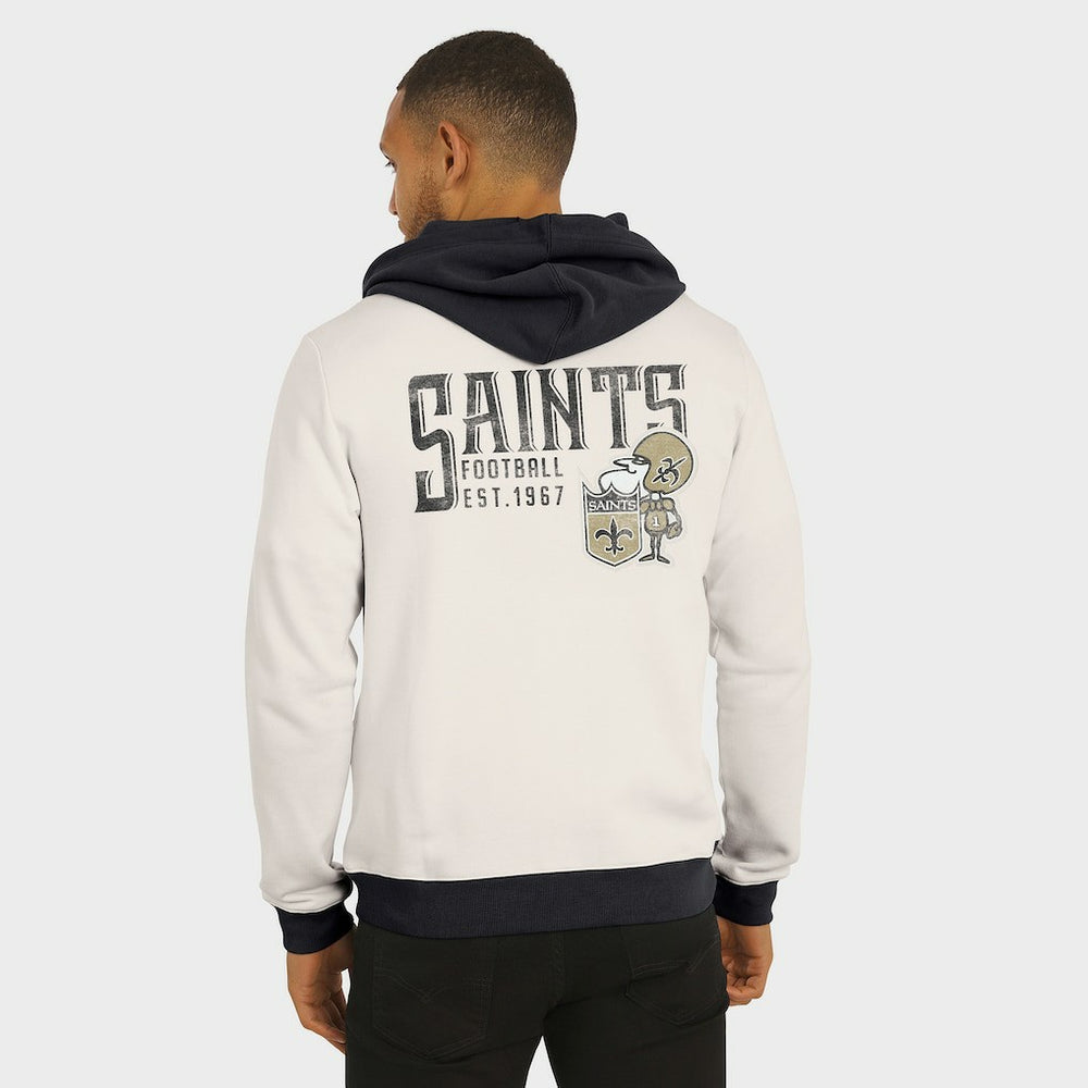 New Orleans Saints Darius Rucker Collection Distressed Graphics Full-Zip Hoodie - Cream - Fanatics