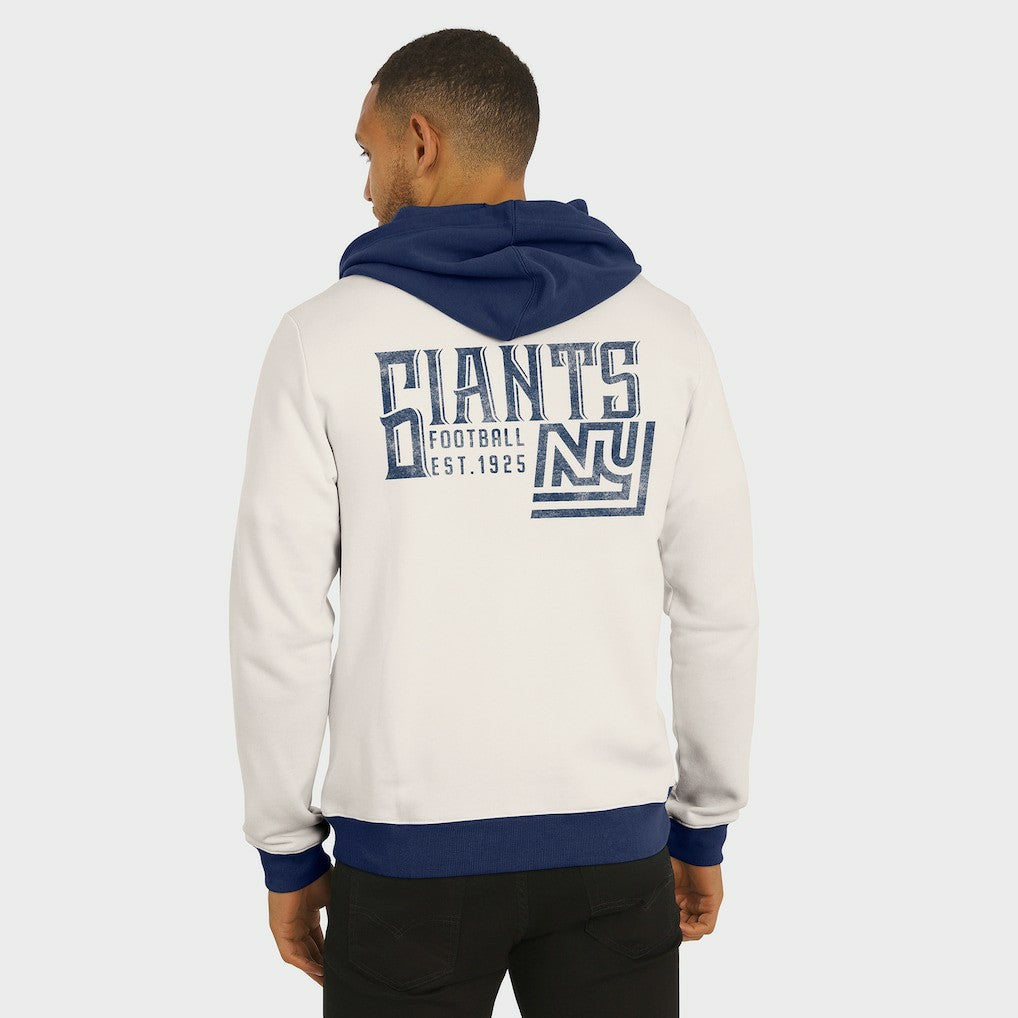 New York Giants Darius Rucker Collection Distressed Graphics Full-Zip Hoodie - Cream - Fanatics