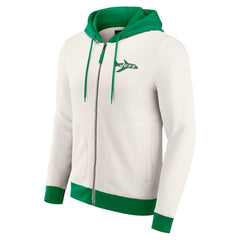 New York Jets Darius Rucker Collection Distressed Graphics Full-Zip Hoodie - Cream - Fanatics