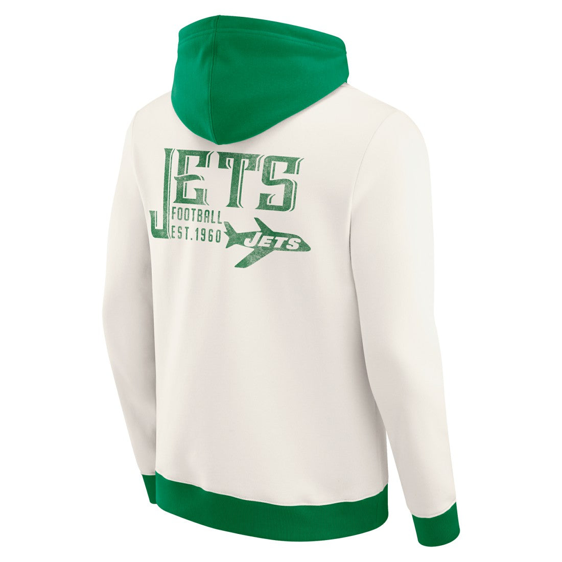 New York Jets Darius Rucker Collection Distressed Graphics Full-Zip Hoodie - Cream - Fanatics