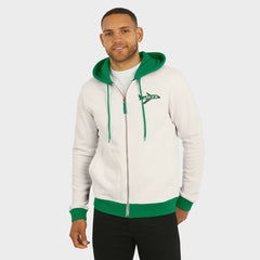 New York Jets Darius Rucker Collection Distressed Graphics Full-Zip Hoodie - Cream - Fanatics
