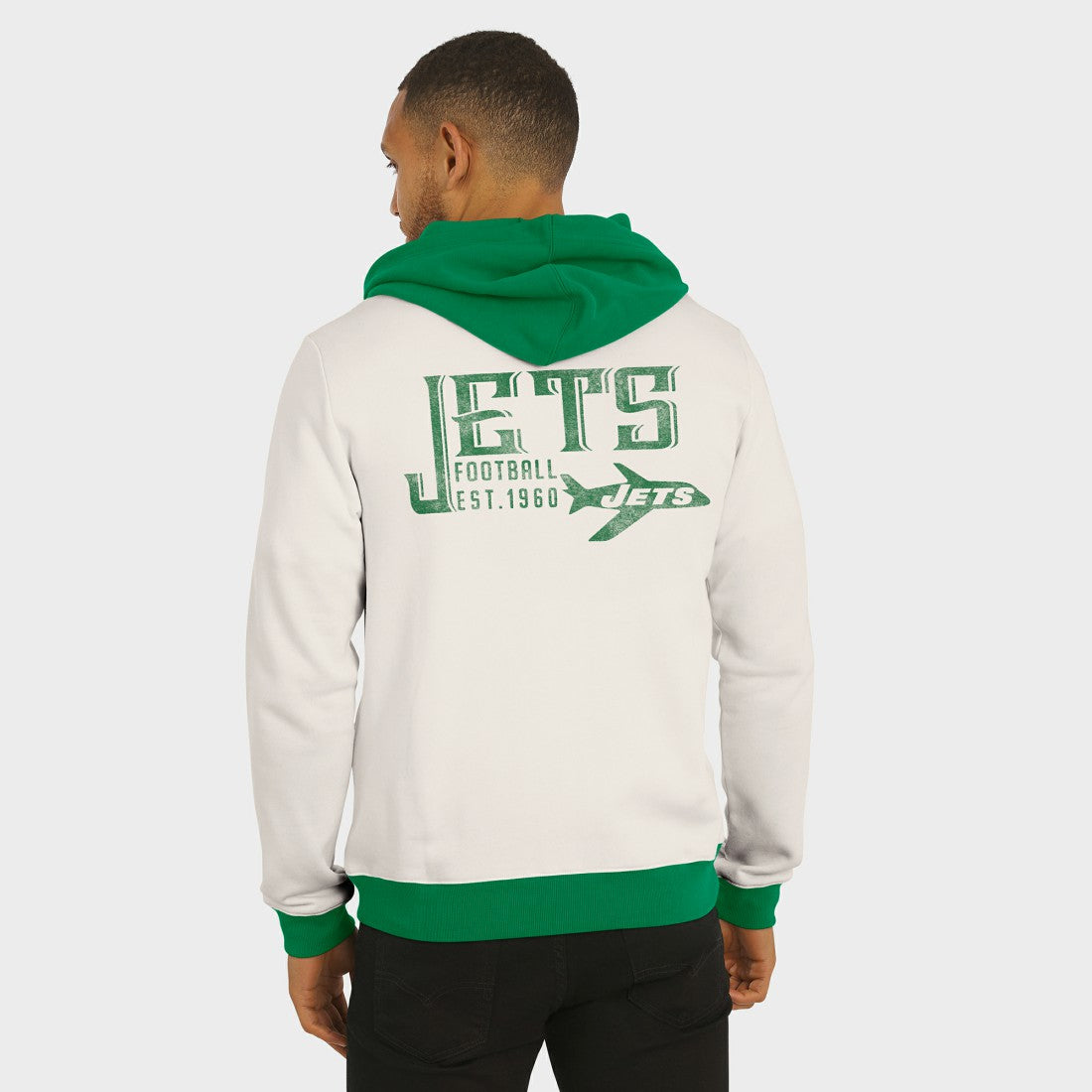 New York Jets Darius Rucker Collection Distressed Graphics Full-Zip Hoodie - Cream - Fanatics