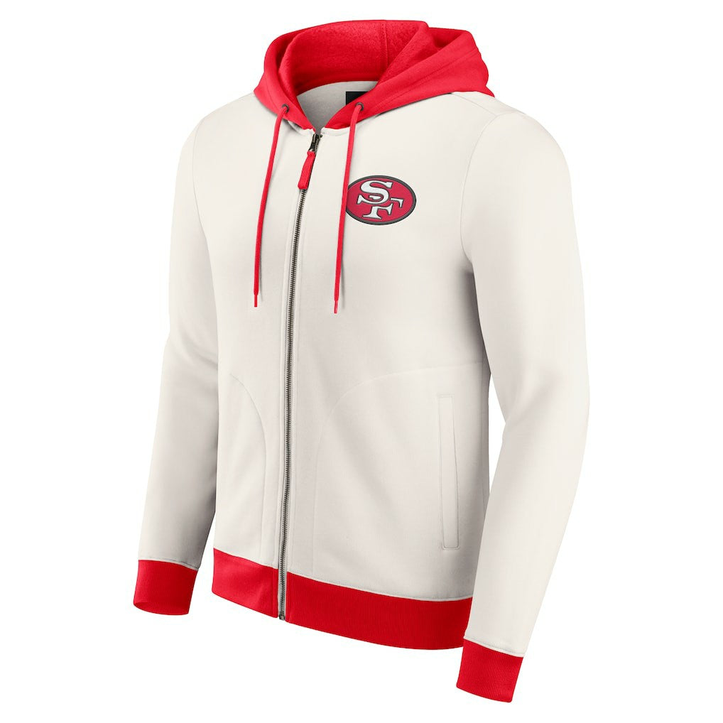 San Francisco 49ers Darius Rucker Collection Distressed Graphics Full-Zip Hoodie - Cream - Fanatics