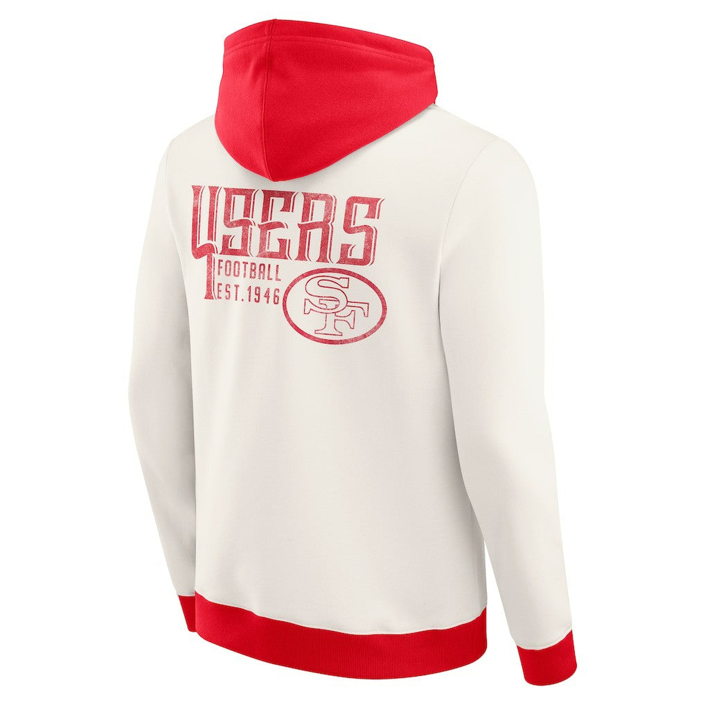 San Francisco 49ers Darius Rucker Collection Distressed Graphics Full-Zip Hoodie - Cream - Fanatics