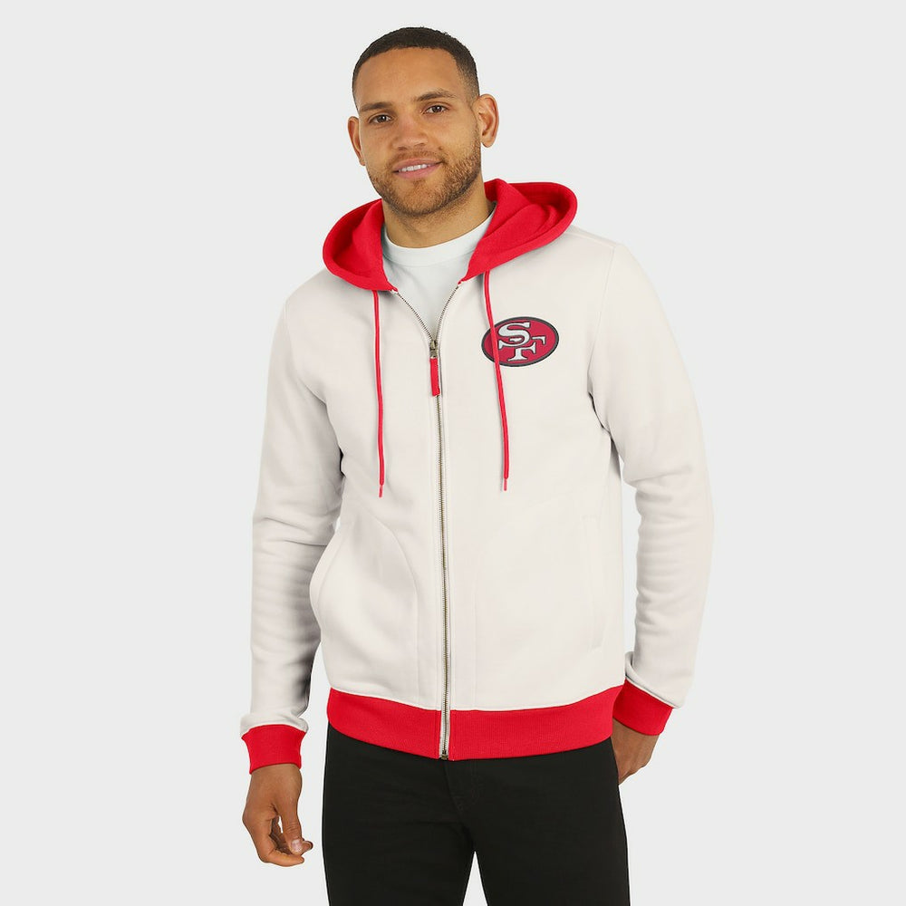 San Francisco 49ers Darius Rucker Collection Distressed Graphics Full-Zip Hoodie - Cream - Fanatics