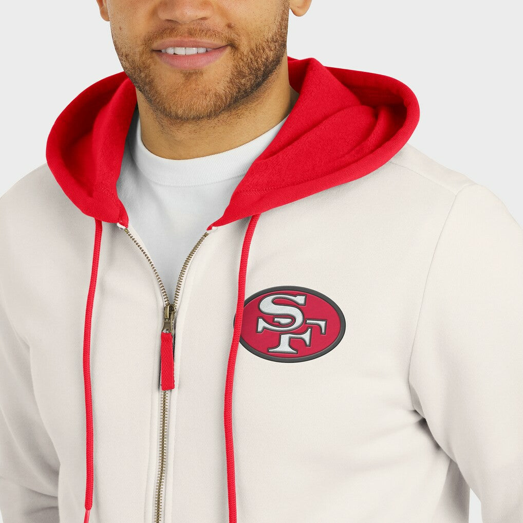 San Francisco 49ers Darius Rucker Collection Distressed Graphics Full-Zip Hoodie - Cream - Fanatics