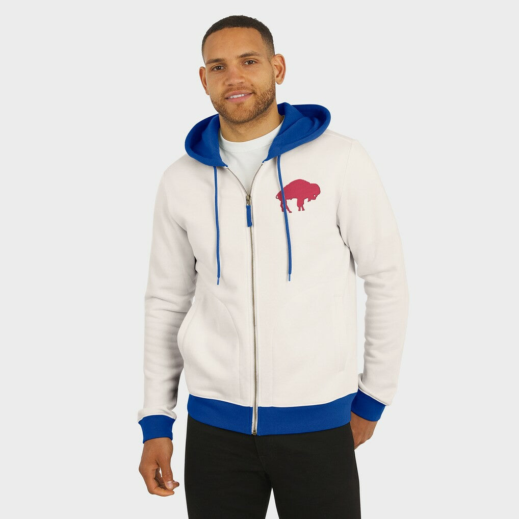 Buffalo Bills Darius Rucker Collection Distressed Graphics Full-Zip Hoodie - Cream - Fanatics