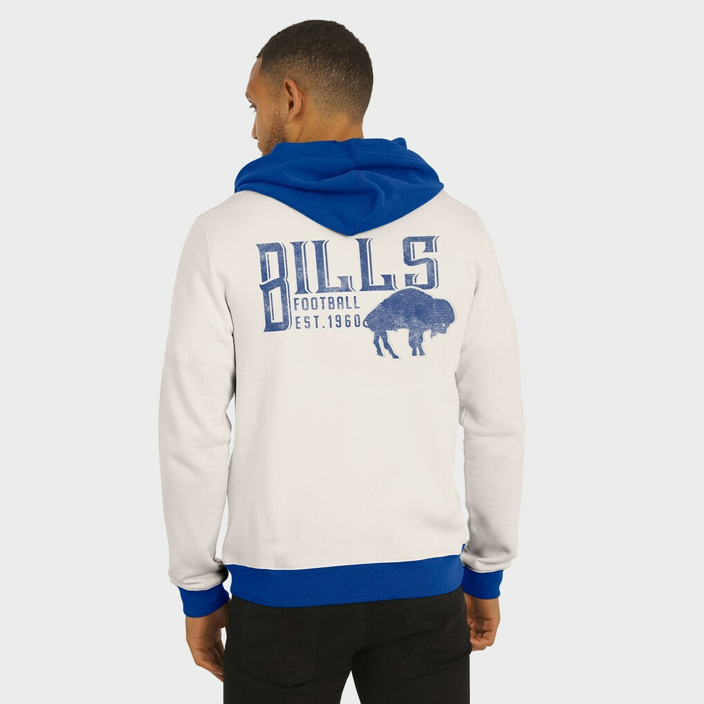 Buffalo Bills Darius Rucker Collection Distressed Graphics Full-Zip Hoodie - Cream - Fanatics