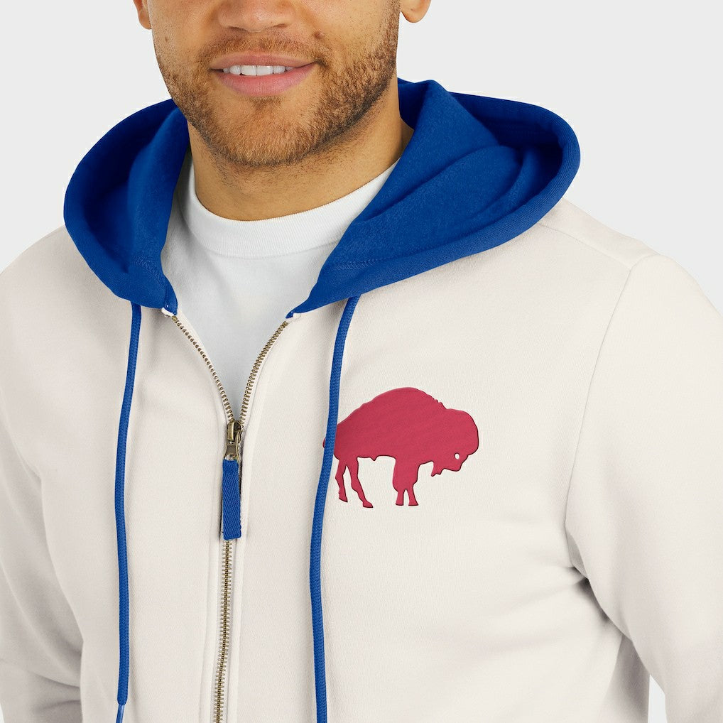 Buffalo Bills Darius Rucker Collection Distressed Graphics Full-Zip Hoodie - Cream - Fanatics