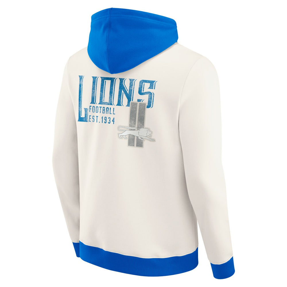 Detroit Lions Darius Rucker Collection Distressed Graphics Full-Zip Hoodie - Cream - Fanatics