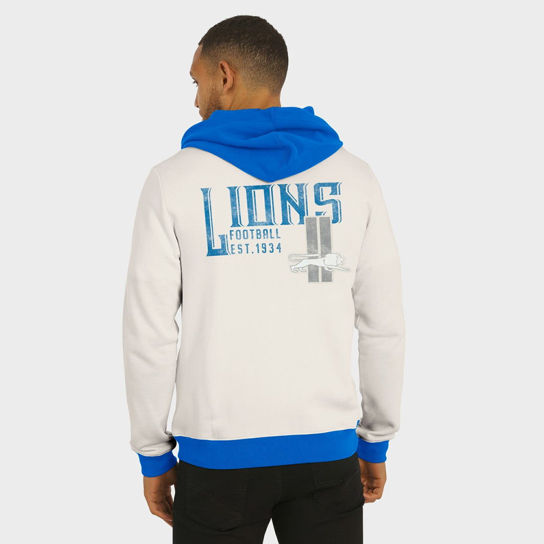 Detroit Lions Darius Rucker Collection Distressed Graphics Full-Zip Hoodie - Cream - Fanatics