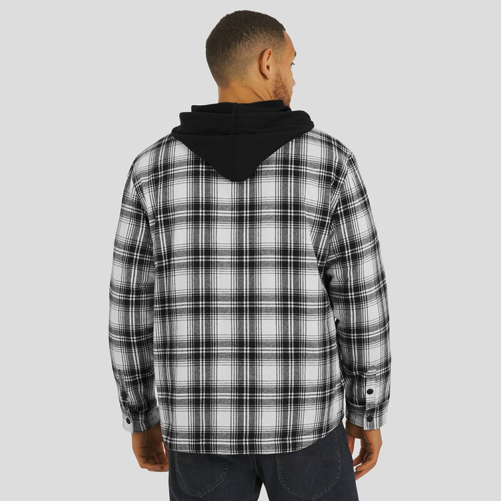 Detroit Lions NFL x Darius Rucker Collection Plaid Flannel Quilted Full-Snap Hooded Shacket - Black - Fanatics