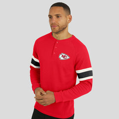 Kansas City Chiefs Darius Rucker Collection Waffle-Knit Raglan Long Sleeve Henley T-Shirt - Red - Fanatics