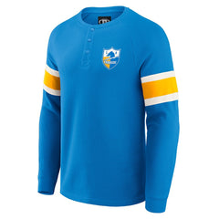 Los Angeles Chargers Darius Rucker Collection Waffle-Knit Raglan Long Sleeve Henley T-Shirt - Powder Blue - Fanatics