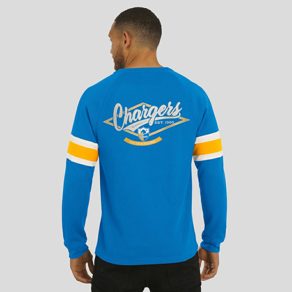 Los Angeles Chargers Darius Rucker Collection Waffle-Knit Raglan Long Sleeve Henley T-Shirt - Powder Blue - Fanatics