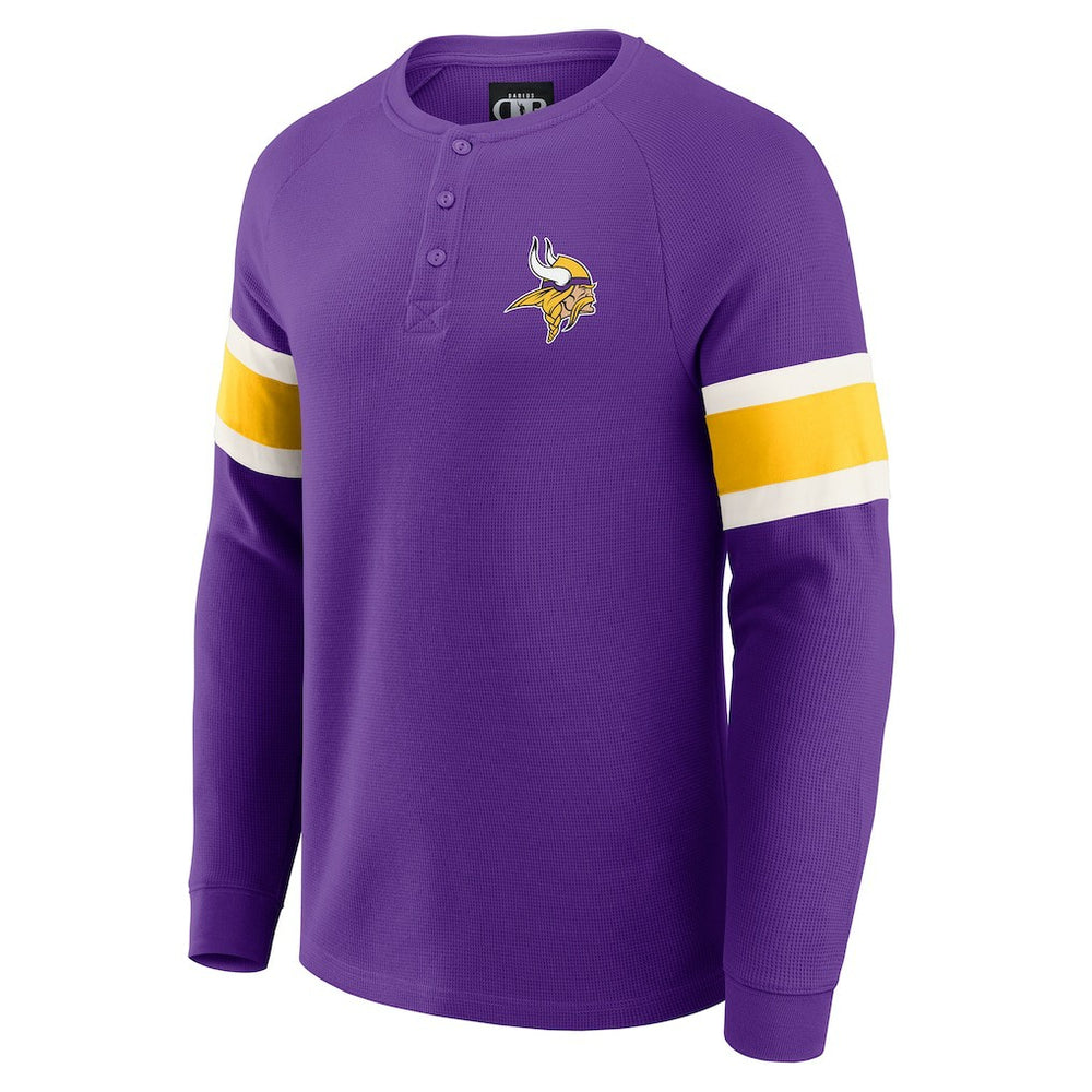 Minnesota Vikings Darius Rucker Collection Waffle-Knit Raglan Long Sleeve Henley T-Shirt - Purple - Fanatics