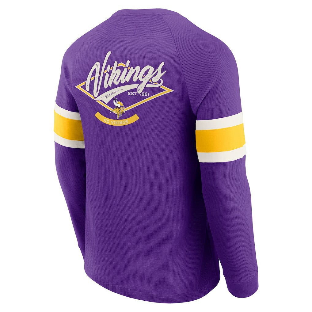 Minnesota Vikings Darius Rucker Collection Waffle-Knit Raglan Long Sleeve Henley T-Shirt - Purple - Fanatics