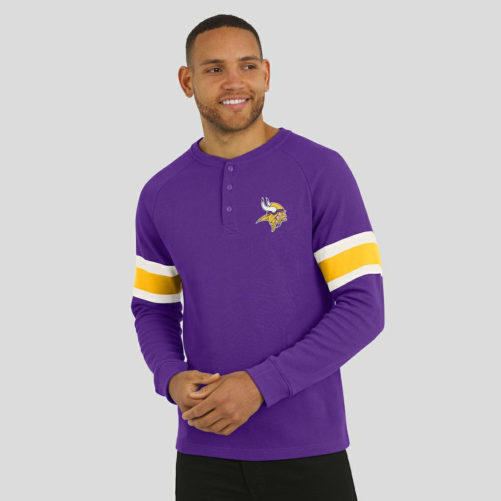 Minnesota Vikings Darius Rucker Collection Waffle-Knit Raglan Long Sleeve Henley T-Shirt - Purple - Fanatics