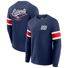 New York Giants Darius Rucker Collection Waffle-Knit Raglan Long Sleeve Henley T-Shirt - Navy - Fanatics