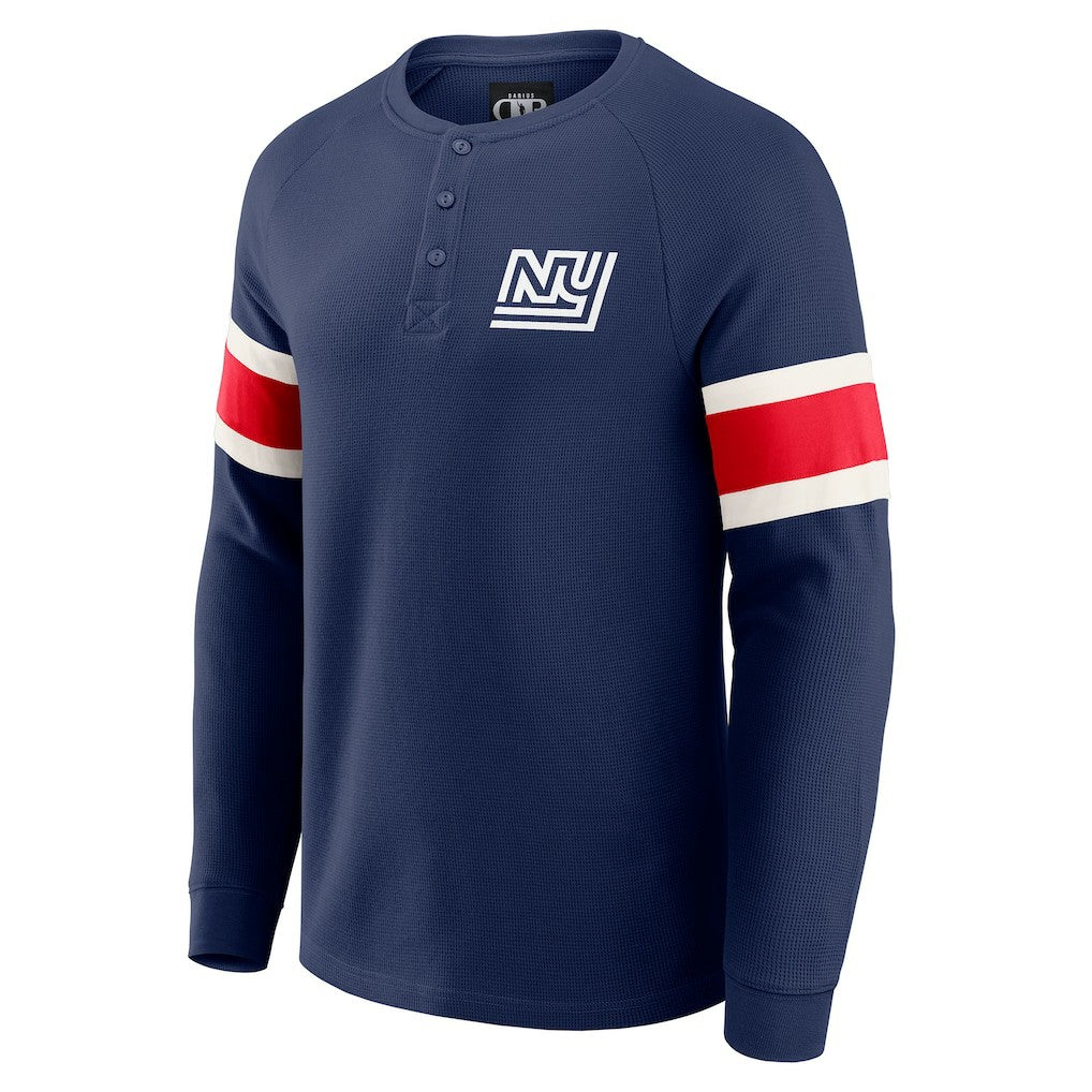 New York Giants Darius Rucker Collection Waffle-Knit Raglan Long Sleeve Henley T-Shirt - Navy - Fanatics