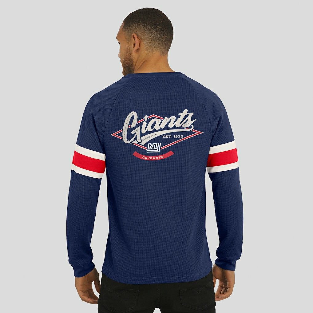 New York Giants Darius Rucker Collection Waffle-Knit Raglan Long Sleeve Henley T-Shirt - Navy - Fanatics