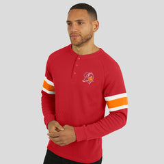 Tampa Bay Buccaneers Darius Rucker Collection Waffle-Knit Raglan Long Sleeve Henley T-Shirt - Red - Fanatics