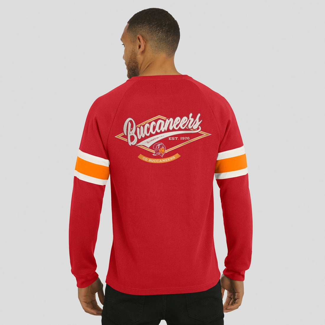 Tampa Bay Buccaneers Darius Rucker Collection Waffle-Knit Raglan Long Sleeve Henley T-Shirt - Red - Fanatics
