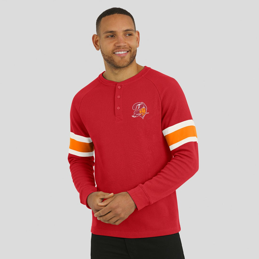 Tampa Bay Buccaneers Darius Rucker Collection Waffle-Knit Raglan Long Sleeve Henley T-Shirt - Red - Fanatics