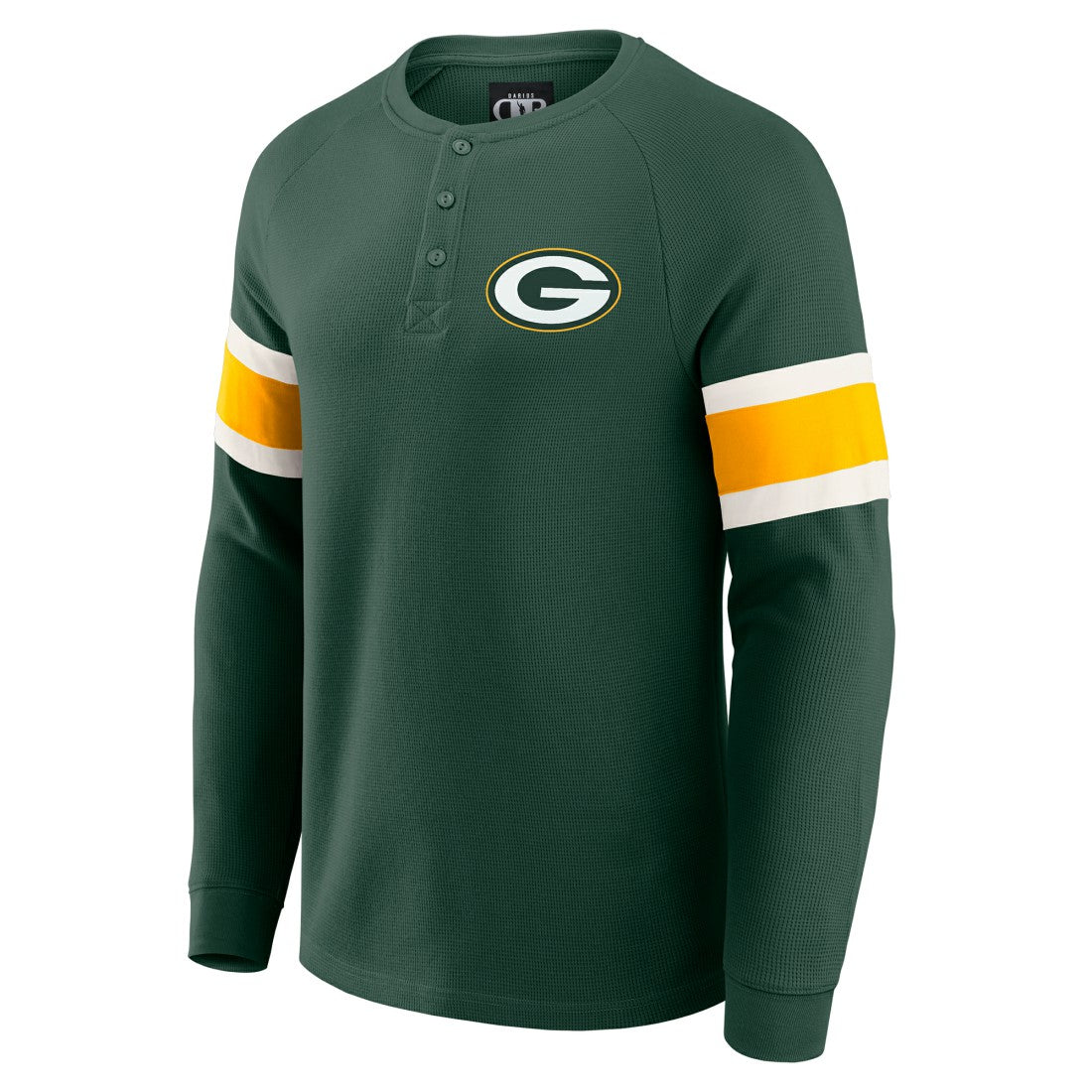 Green Bay Packers Darius Rucker Collection Waffle-Knit Raglan Long Sleeve Henley T-Shirt - Green - Fanatics