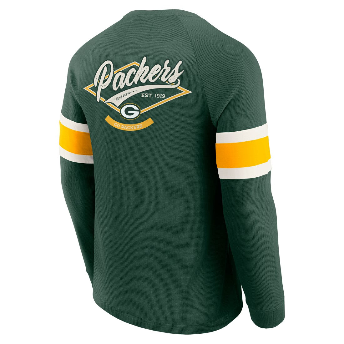 Green Bay Packers Darius Rucker Collection Waffle-Knit Raglan Long Sleeve Henley T-Shirt - Green - Fanatics