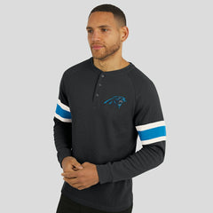 Carolina Panthers Darius Rucker Collection Waffle-Knit Raglan Long Sleeve Henley T-Shirt - Black - Fanatics