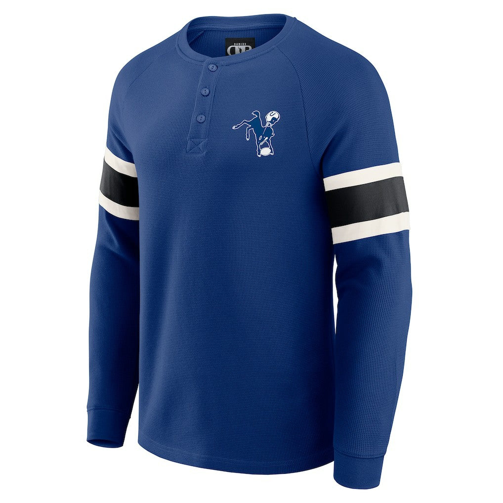 Indianapolis Colts Darius Rucker Collection Waffle-Knit Raglan Long Sleeve Henley T-Shirt - Royal - Fanatics