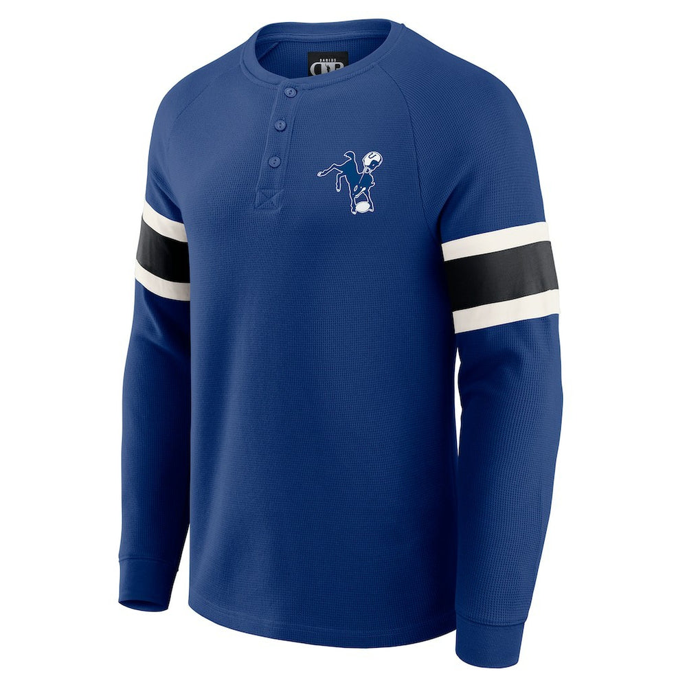 Indianapolis Colts Darius Rucker Collection Waffle-Knit Raglan Long Sleeve Henley T-Shirt - Royal - Fanatics