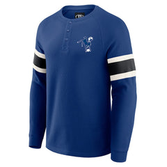 Indianapolis Colts Darius Rucker Collection Waffle-Knit Raglan Long Sleeve Henley T-Shirt - Royal - Fanatics