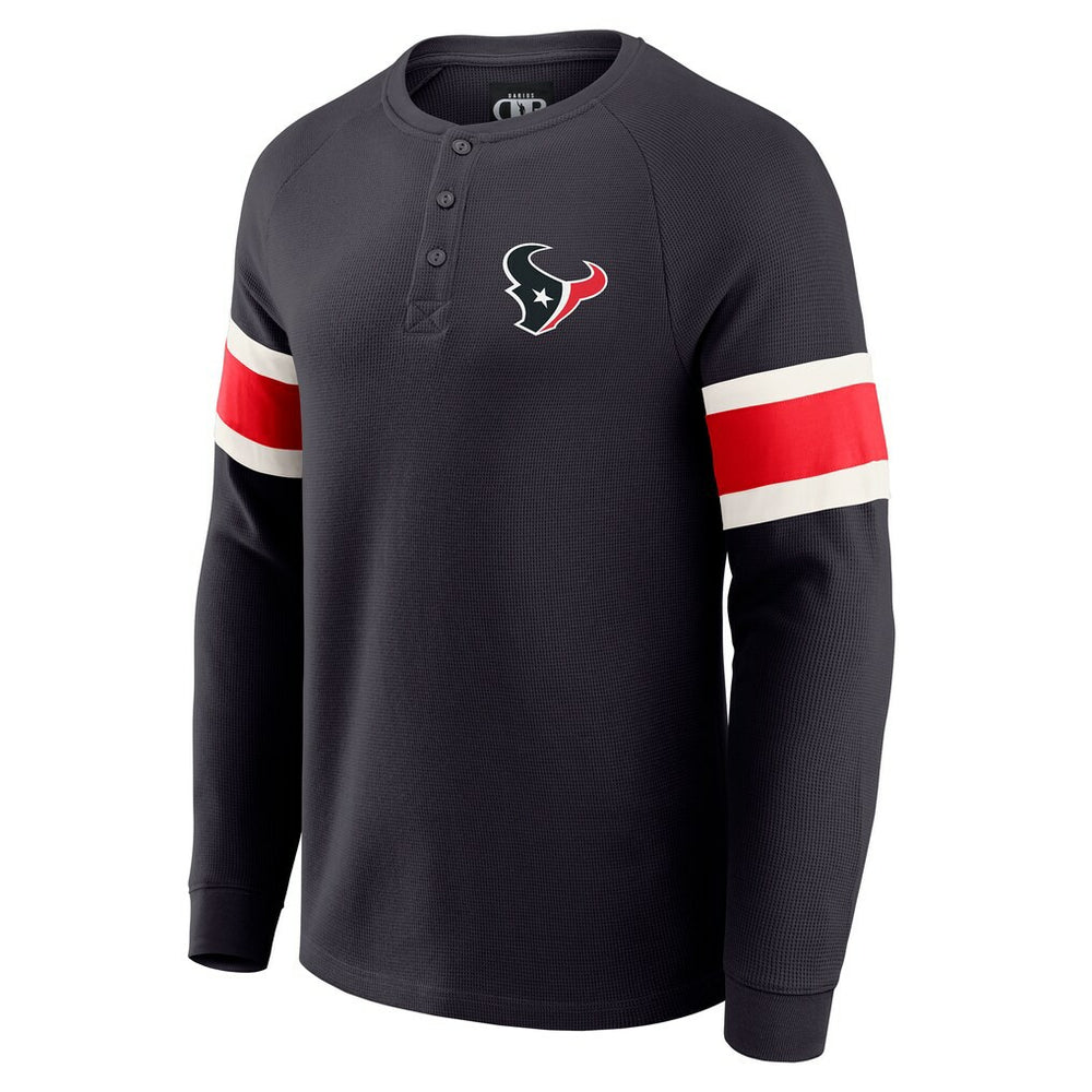 Houston Texans Darius Rucker Collection Waffle-Knit Raglan Long Sleeve Henley T-Shirt - Navy - Fanatics