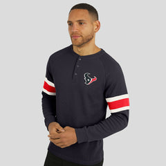Houston Texans Darius Rucker Collection Waffle-Knit Raglan Long Sleeve Henley T-Shirt - Navy - Fanatics