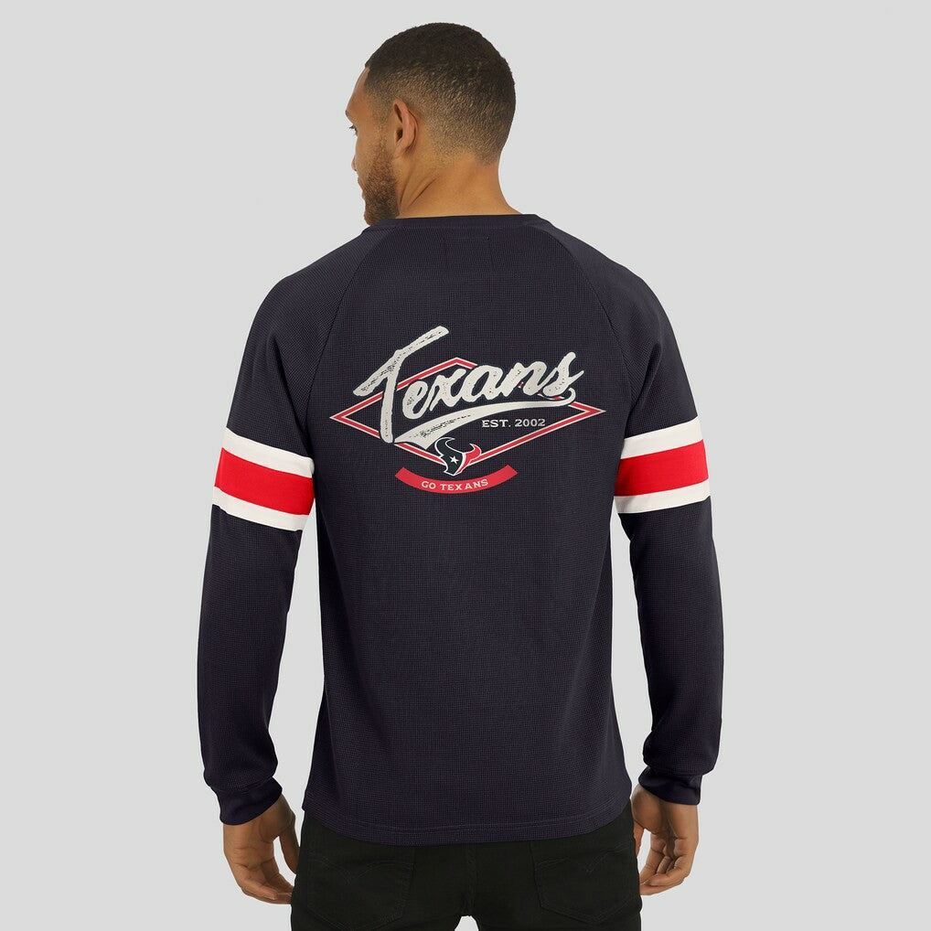 Houston Texans Darius Rucker Collection Waffle-Knit Raglan Long Sleeve Henley T-Shirt - Navy - Fanatics