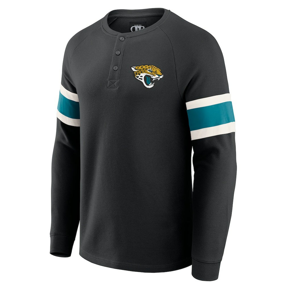Jacksonville Jaguars Darius Rucker Collection Waffle-Knit Raglan Long Sleeve Henley T-Shirt - Black - Fanatics
