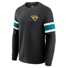 Jacksonville Jaguars Darius Rucker Collection Waffle-Knit Raglan Long Sleeve Henley T-Shirt - Black - Fanatics