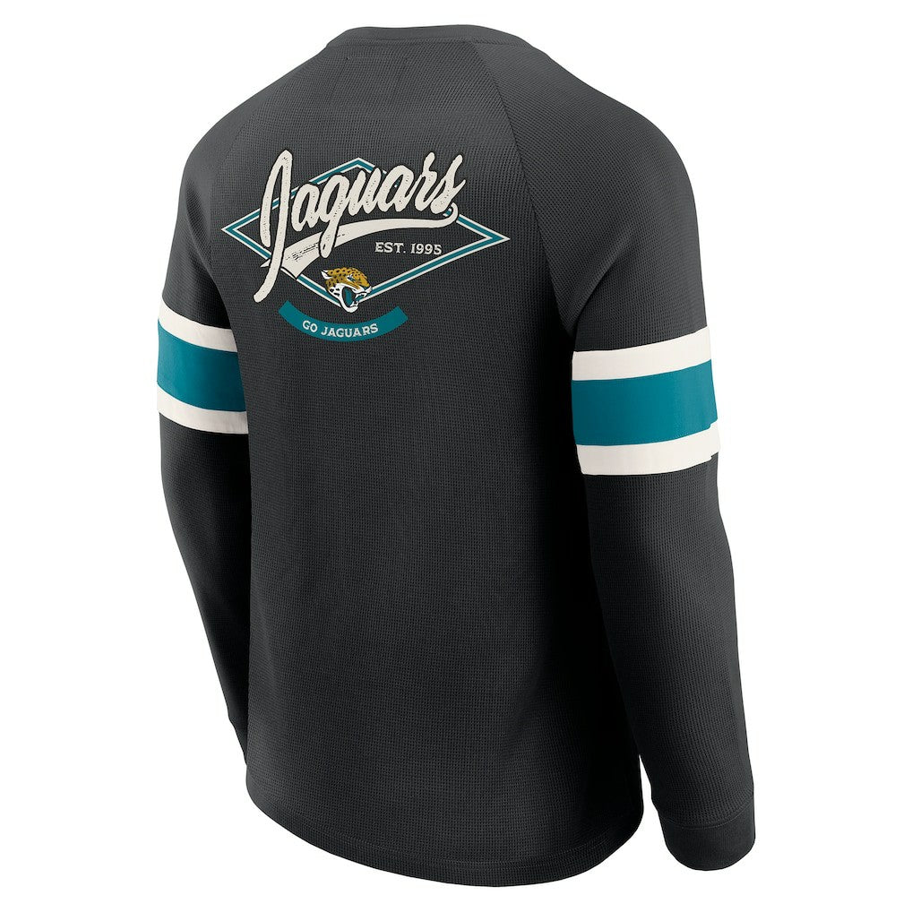 Jacksonville Jaguars Darius Rucker Collection Waffle-Knit Raglan Long Sleeve Henley T-Shirt - Black - Fanatics