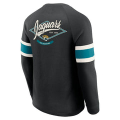 Jacksonville Jaguars Darius Rucker Collection Waffle-Knit Raglan Long Sleeve Henley T-Shirt - Black - Fanatics