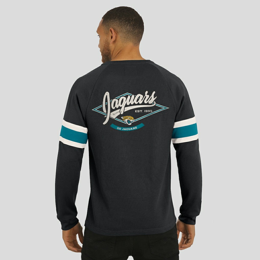 Jacksonville Jaguars Darius Rucker Collection Waffle-Knit Raglan Long Sleeve Henley T-Shirt - Black - Fanatics