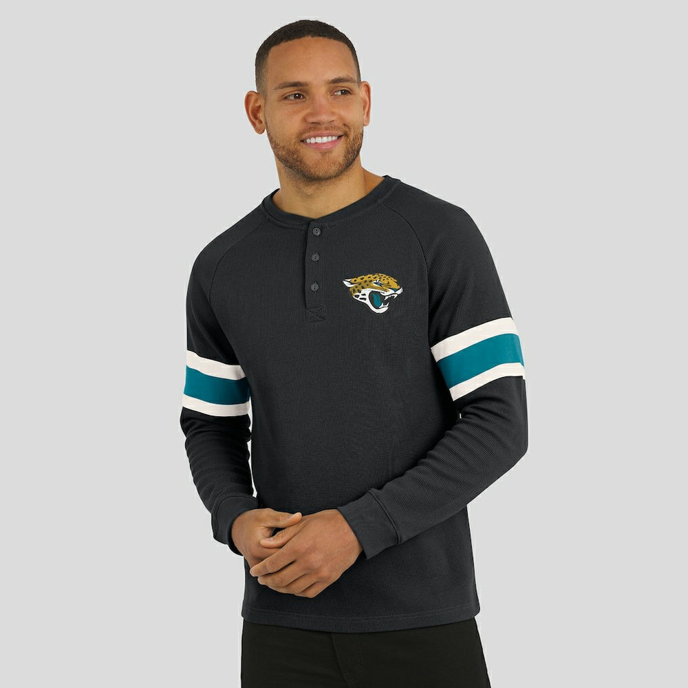 Jacksonville Jaguars Darius Rucker Collection Waffle-Knit Raglan Long Sleeve Henley T-Shirt - Black - Fanatics