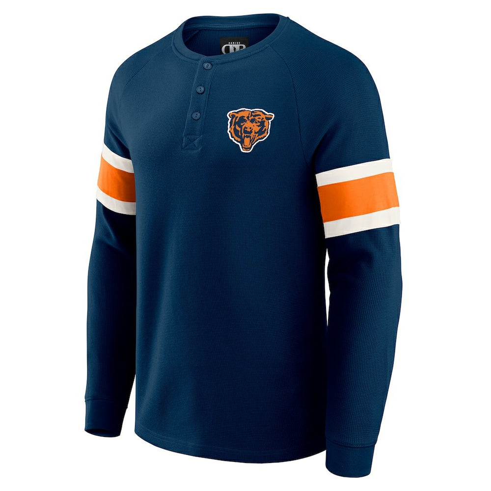 Chicago Bears Darius Rucker Collection Waffle-Knit Raglan Long Sleeve Henley T-Shirt - Navy - Fanatics